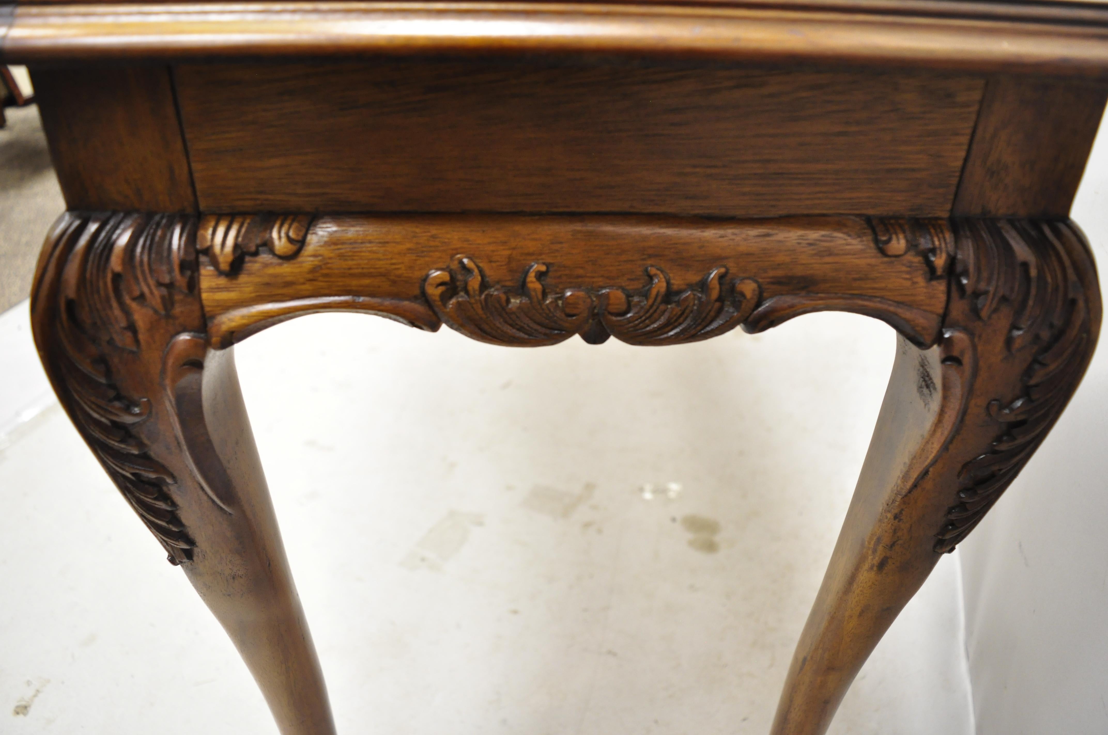 20th Century Lane Chinese Chippendale Banded Mahogany Ball and Claw Console Sofa Hall Table For Sale