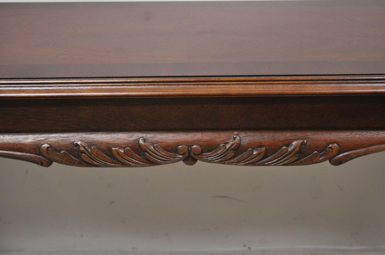 Lane Chinese Chippendale Georgian Mahogany Ball and Claw Console Sofa Hall Table In Good Condition For Sale In Philadelphia, PA