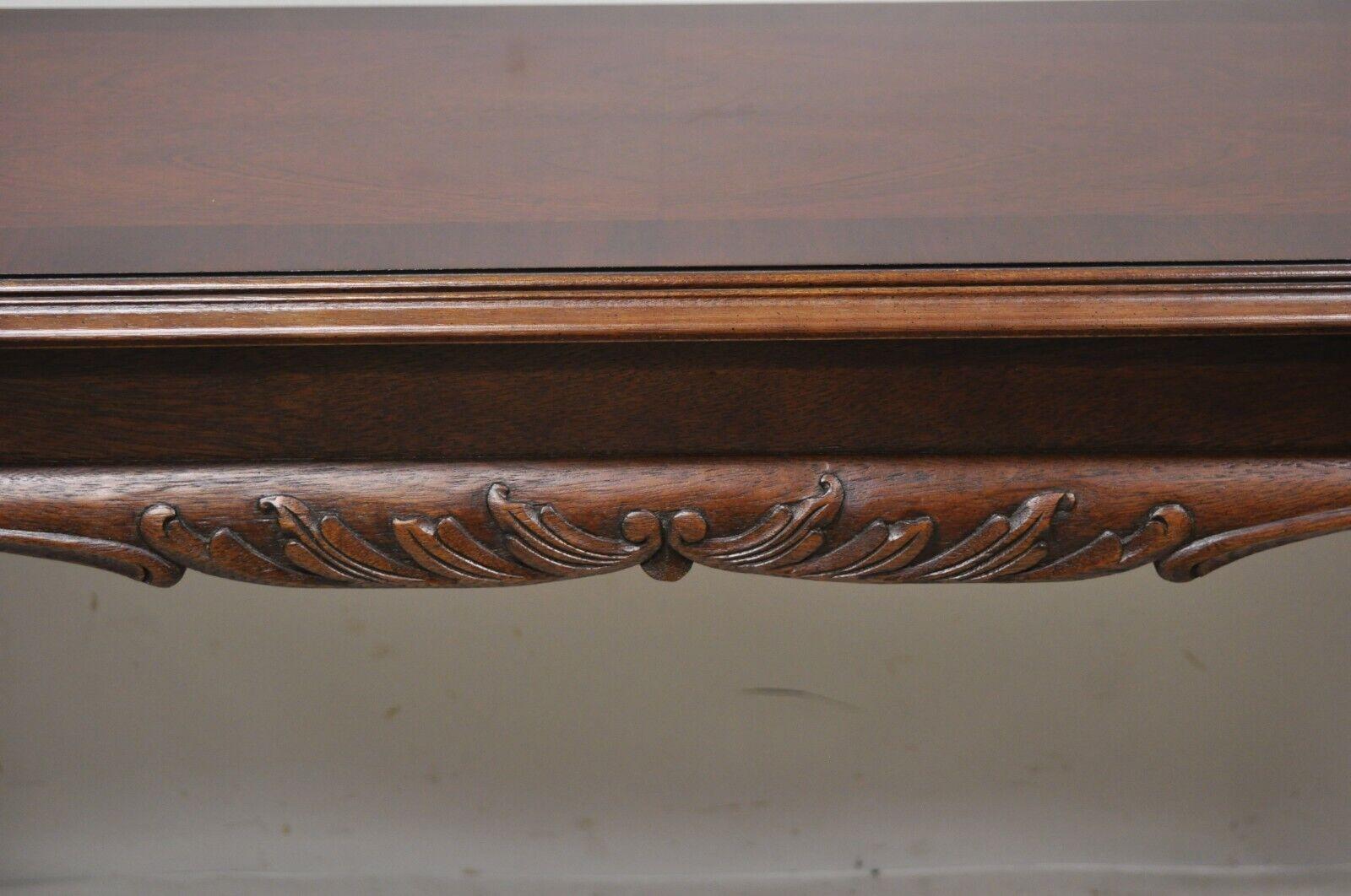 Lane Chinese Chippendale Georgian Mahogany Ball and Claw Console Sofa Hall Table In Good Condition For Sale In Philadelphia, PA