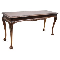 Lane Chinese Chippendale Georgian Mahogany Ball and Claw Console Sofa Hall Table