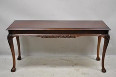 Lane Chinese Chippendale Georgian Mahogany Ball and Claw Console Sofa Hall Table