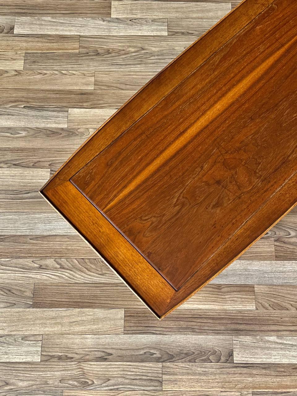 Lane “Copenhagen” Walnut Coffee Table / Bench In Good Condition For Sale In Los Angeles, CA
