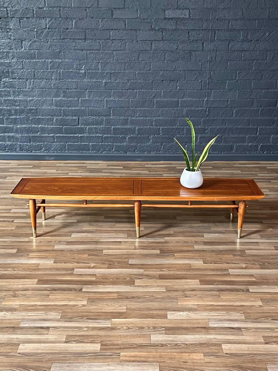 Brass Lane “Copenhagen” Walnut Coffee Table / Bench For Sale
