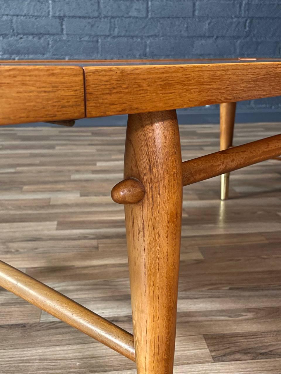 Lane “Copenhagen” Walnut Drop Leaf Coffee Table / Bench For Sale 1