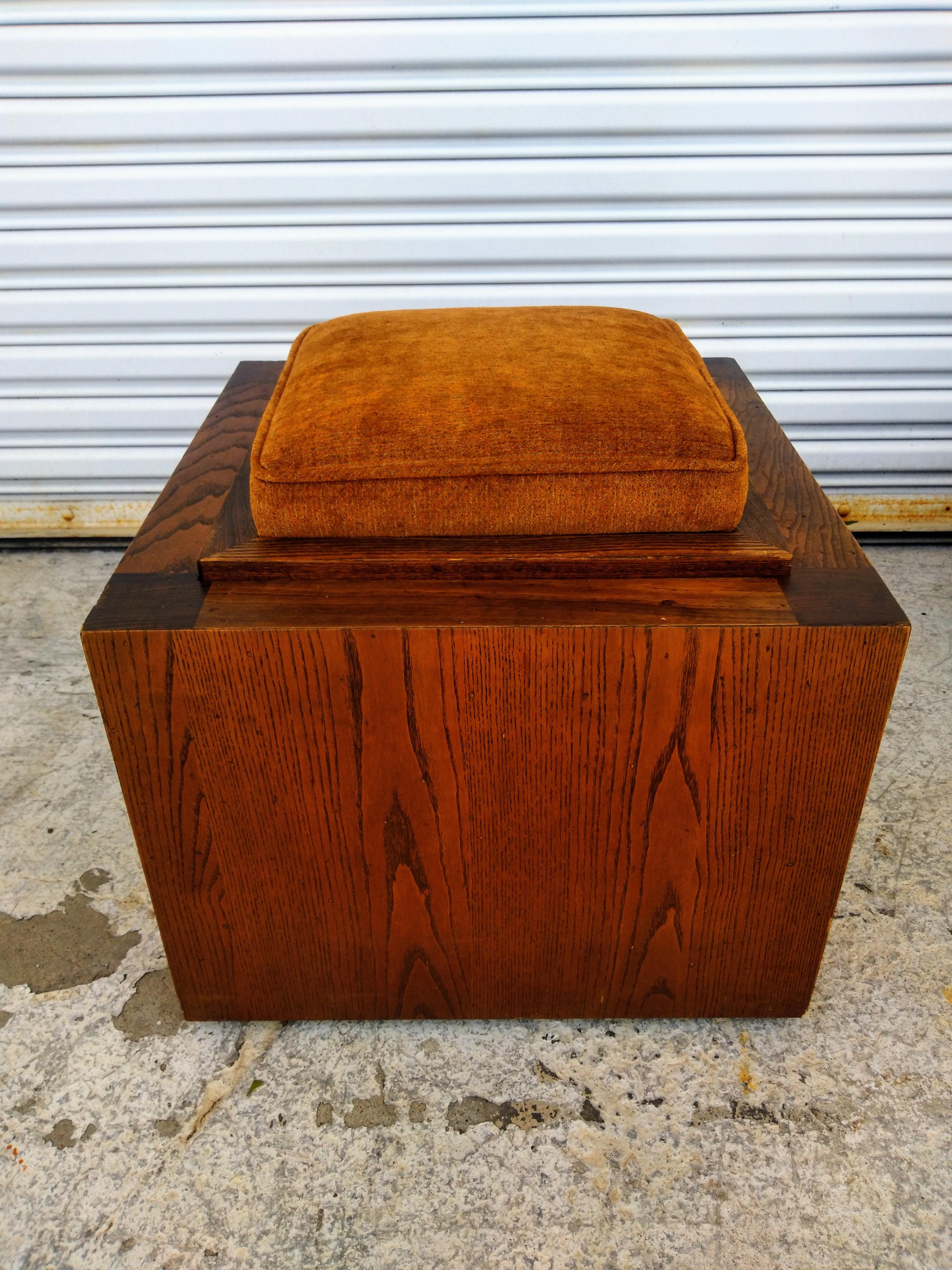 Mid-Century Modern Lane Cube End Table/Stools on Casters For Sale