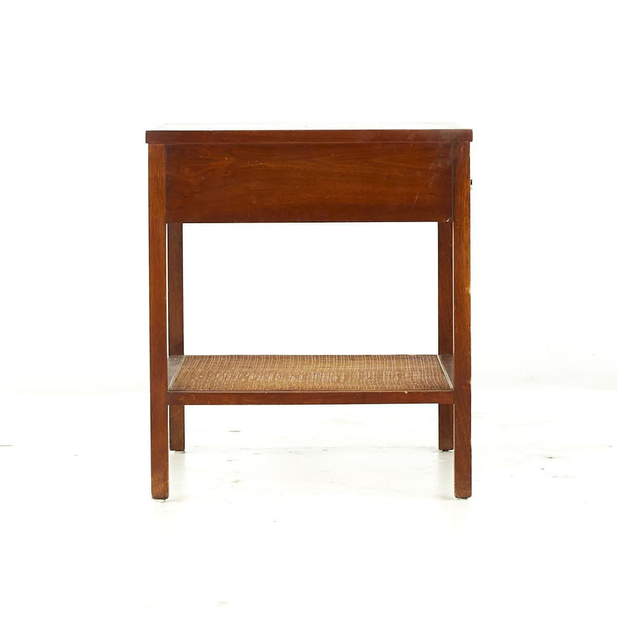 Mid-Century Modern Lane Delineator Midcentury Rosewood and Walnut Nightstand For Sale