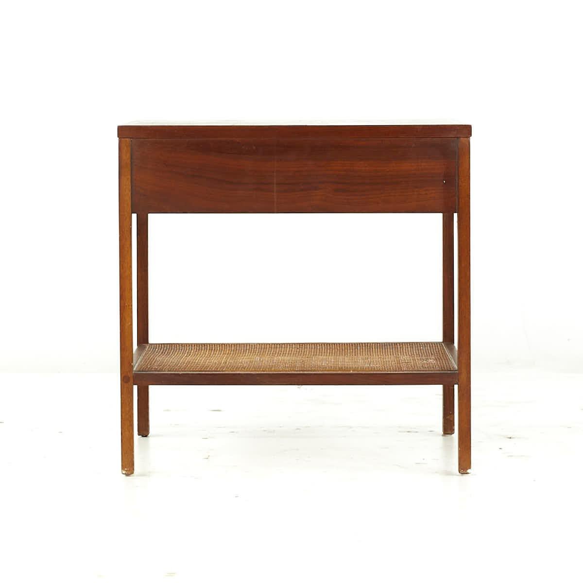 American Lane Delineator Midcentury Rosewood and Walnut Nightstand For Sale