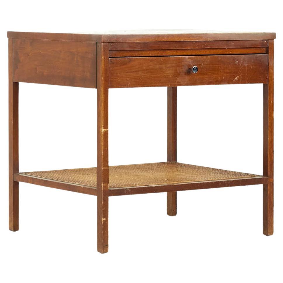 Lane Delineator Midcentury Rosewood and Walnut Nightstand For Sale