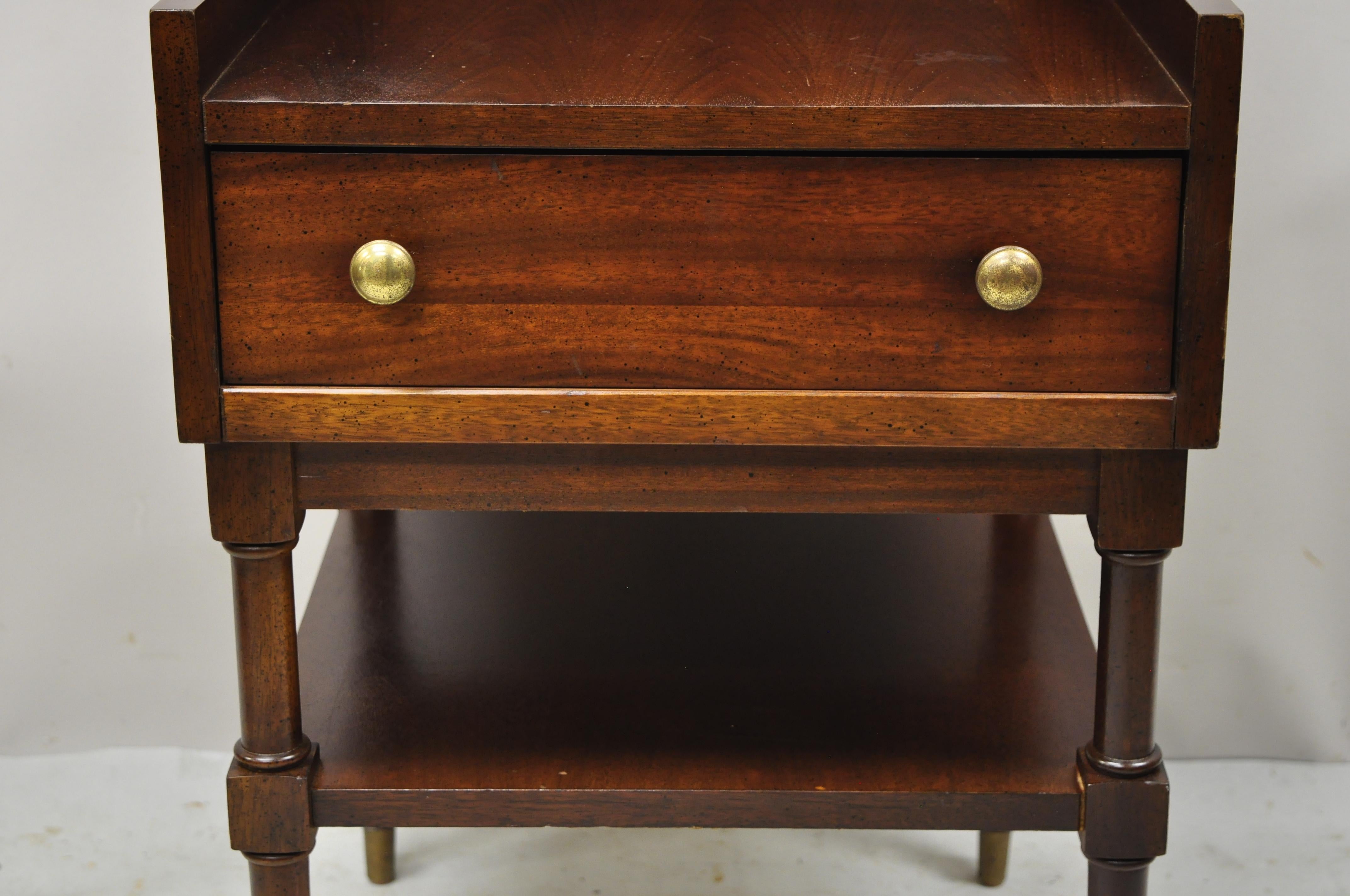 North American Lane Federal Cherry Wood Nightstand Bedside Table Washstand Backsplash Commode