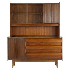 Lane First Edition Midcentury Walnut Buffet and Hutch