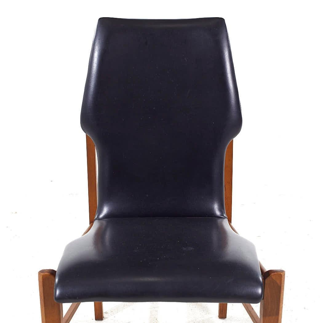 Lane First Edition Mid Century Walnut Dining Chairs - Set of 8 For Sale 3