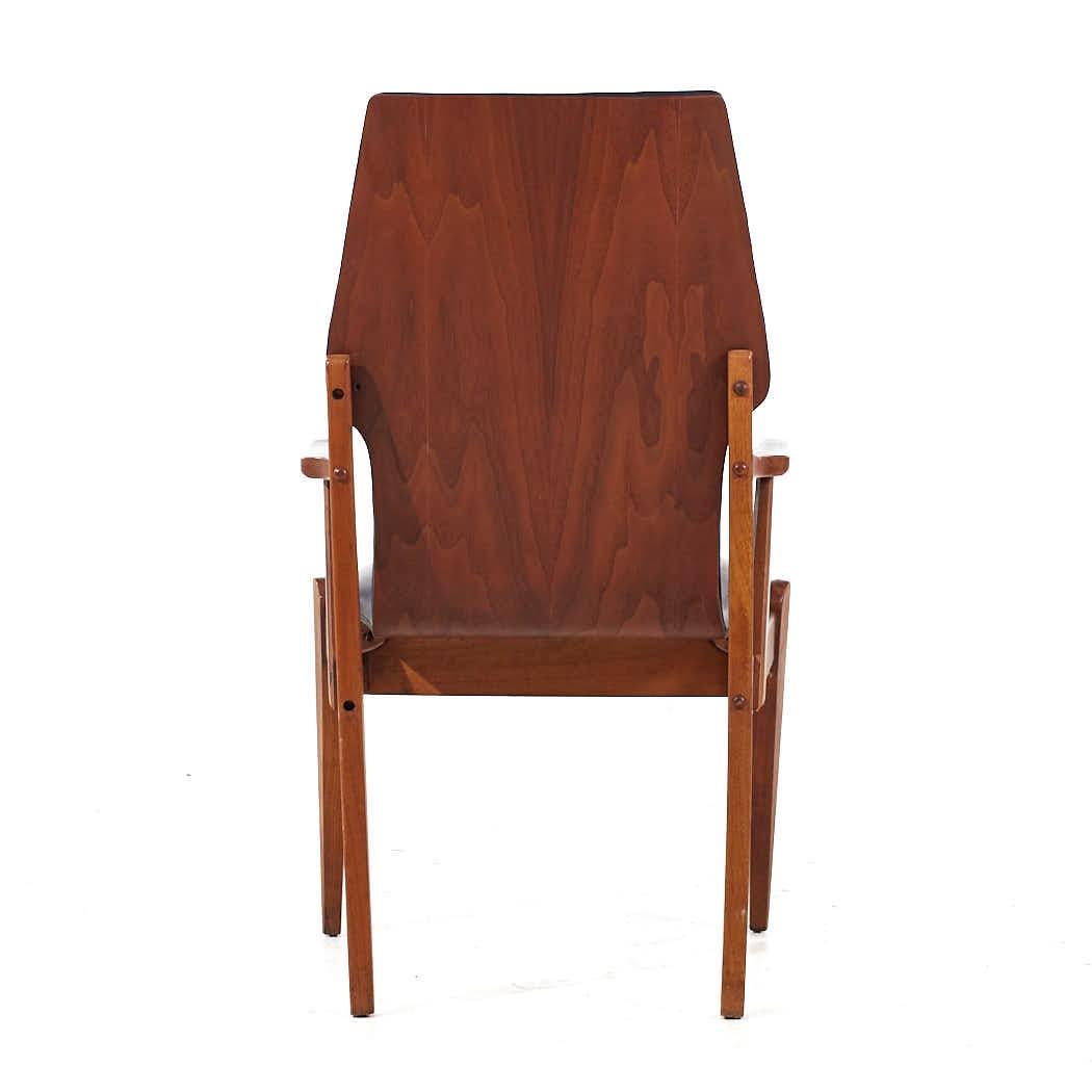 Lane First Edition Mid Century Walnut Dining Chairs - Set of 8 For Sale 8