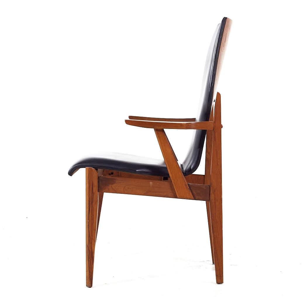 Lane First Edition Mid Century Walnut Dining Chairs - Set of 8 For Sale 9
