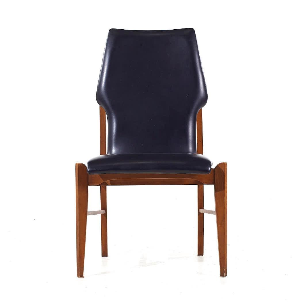 Lane First Edition Mid Century Walnut Dining Chairs - Set of 8 In Good Condition For Sale In Countryside, IL
