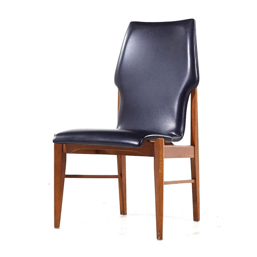 Late 20th Century Lane First Edition Mid Century Walnut Dining Chairs - Set of 8 For Sale