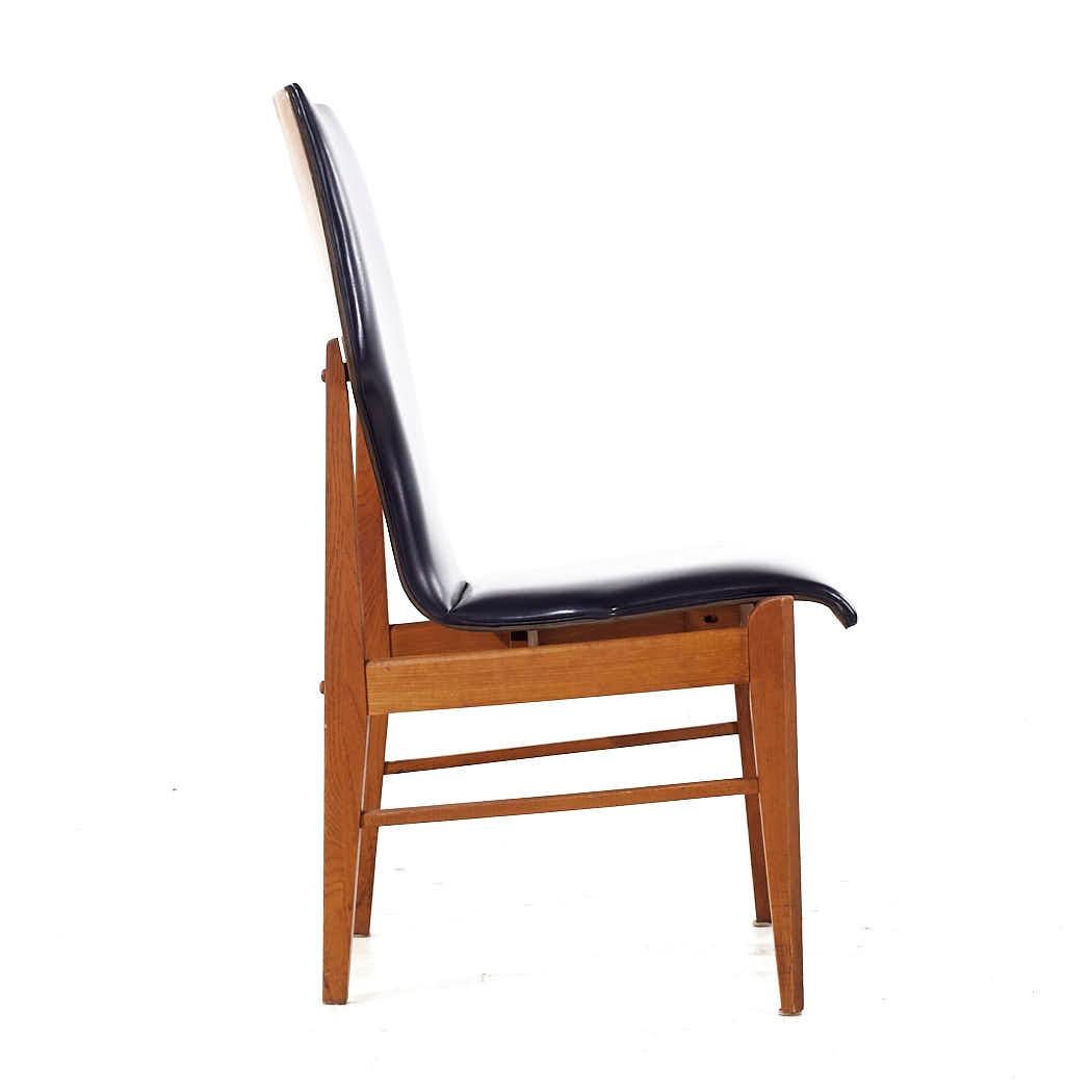Upholstery Lane First Edition Mid Century Walnut Dining Chairs - Set of 8 For Sale