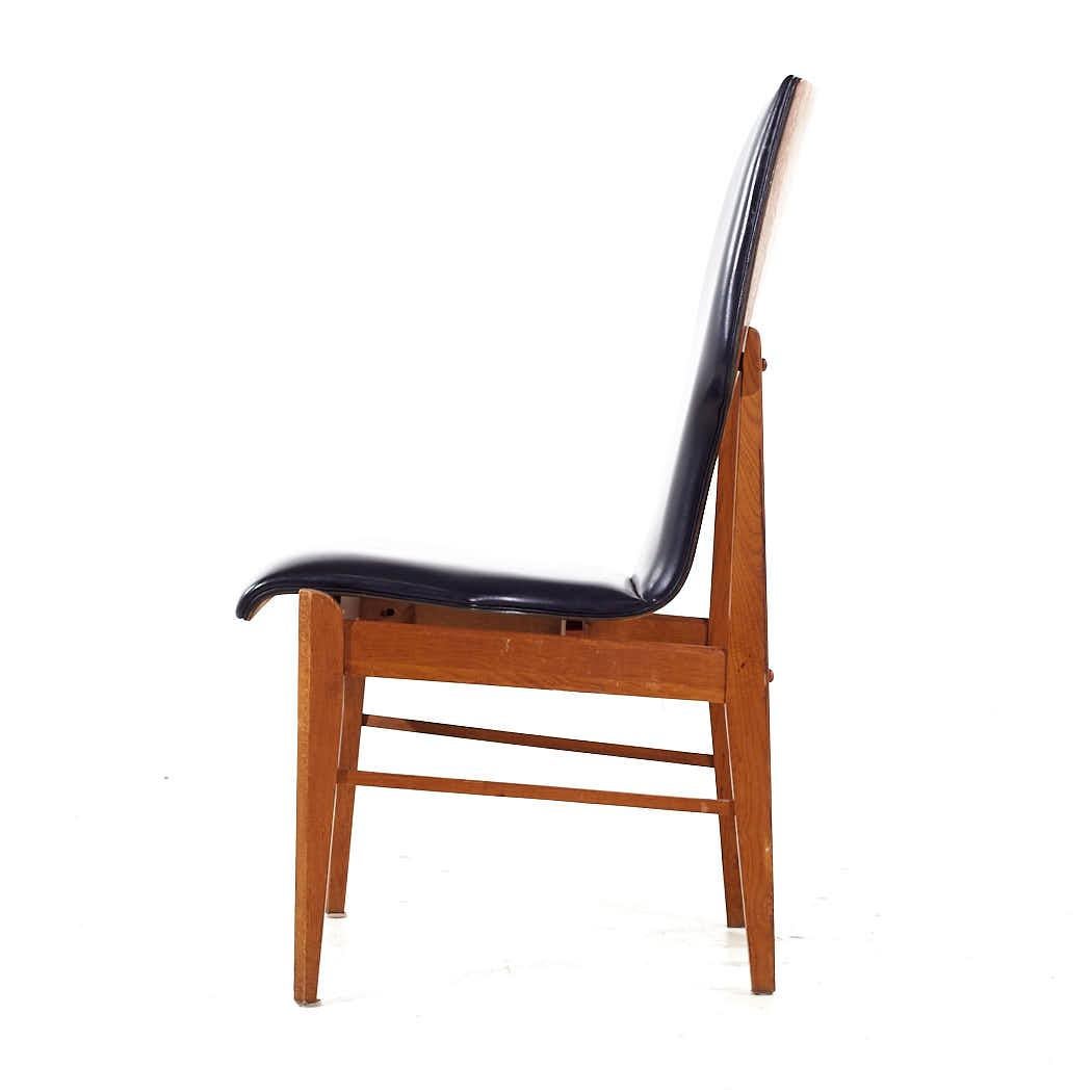 Lane First Edition Mid Century Walnut Dining Chairs - Set of 8 For Sale 2