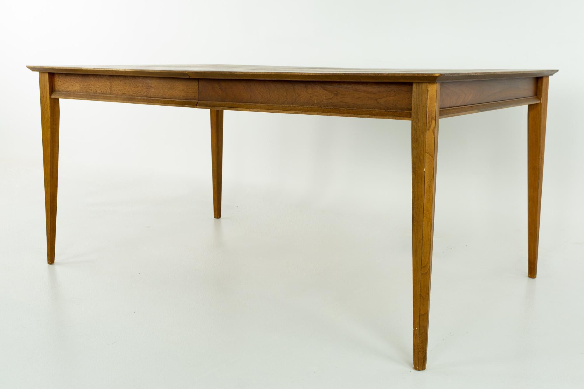 Mid-Century Modern Lane First Edition Mid Century Walnut Dining Table with 2 Leaves