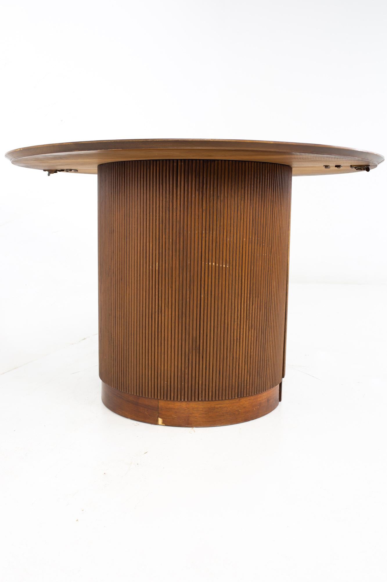 walnut pedestal dining table