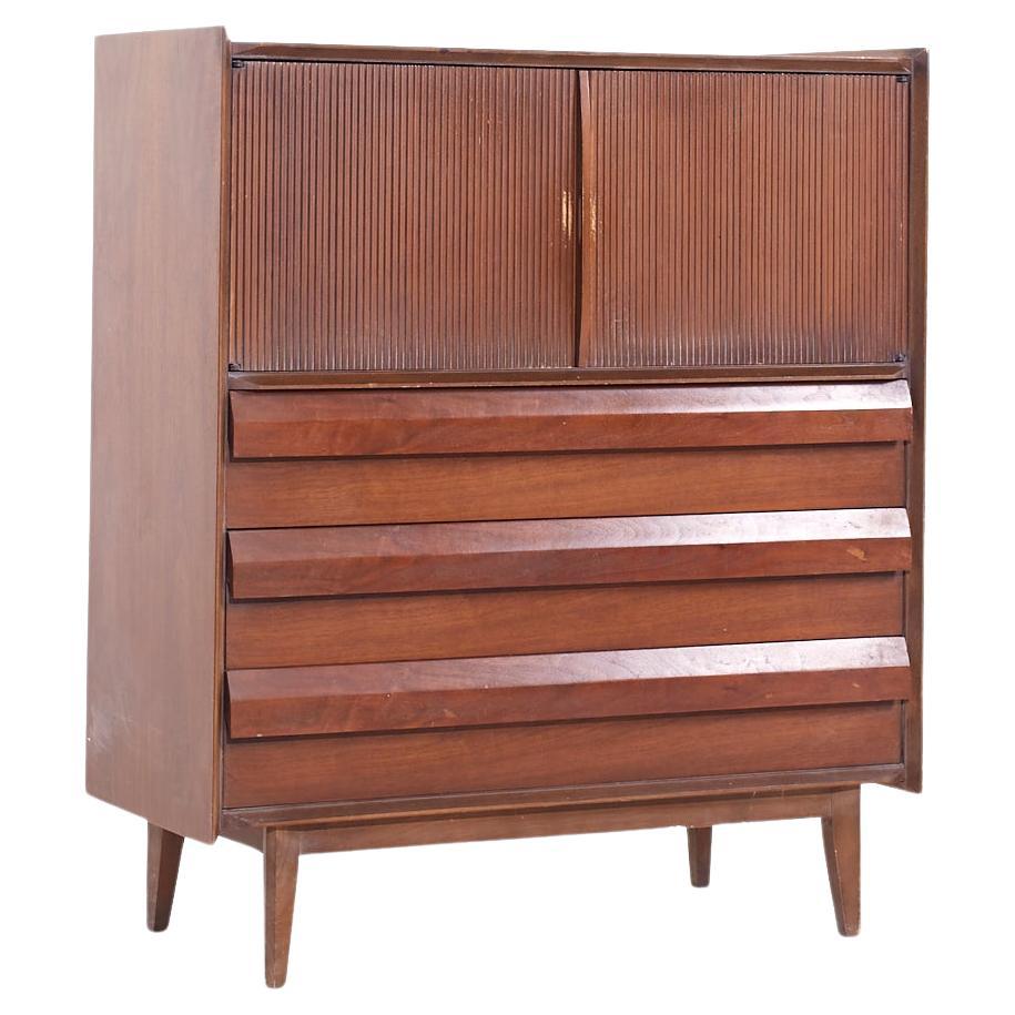 Lane First Edition Mid Century Walnut Highboy Dresser