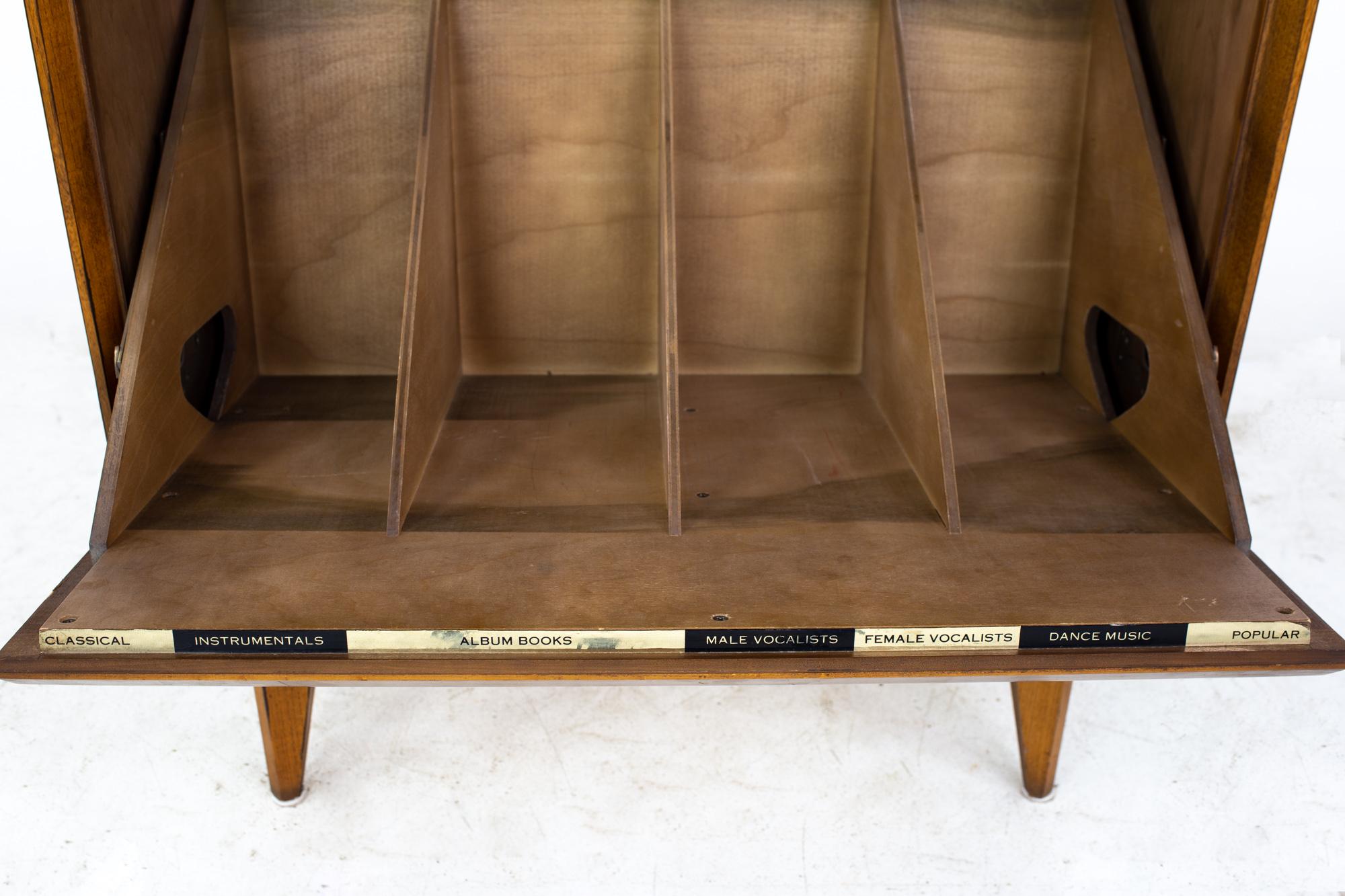 Lane First Edition Mid Century Walnut Record Cabinet 1