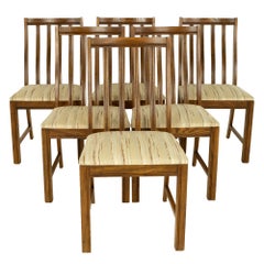 Lane First Edition Style Keller Mid Century Walnut Dining Chairs, Set of 6
