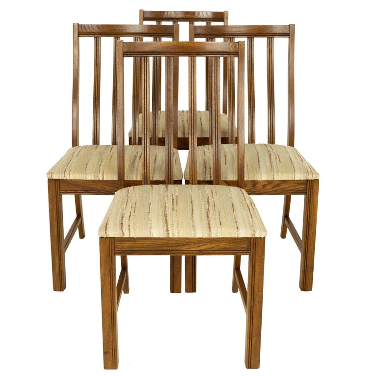 Lane First Edition Style Keller Mid Century Walnut Dining Chairs, Set