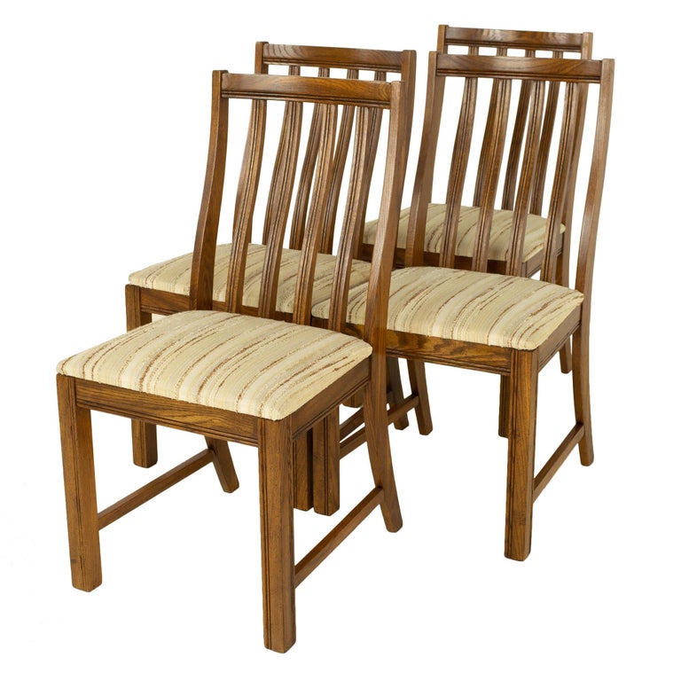 Lane First Edition Style Keller Mid Century Walnut Dining Chairs, Set