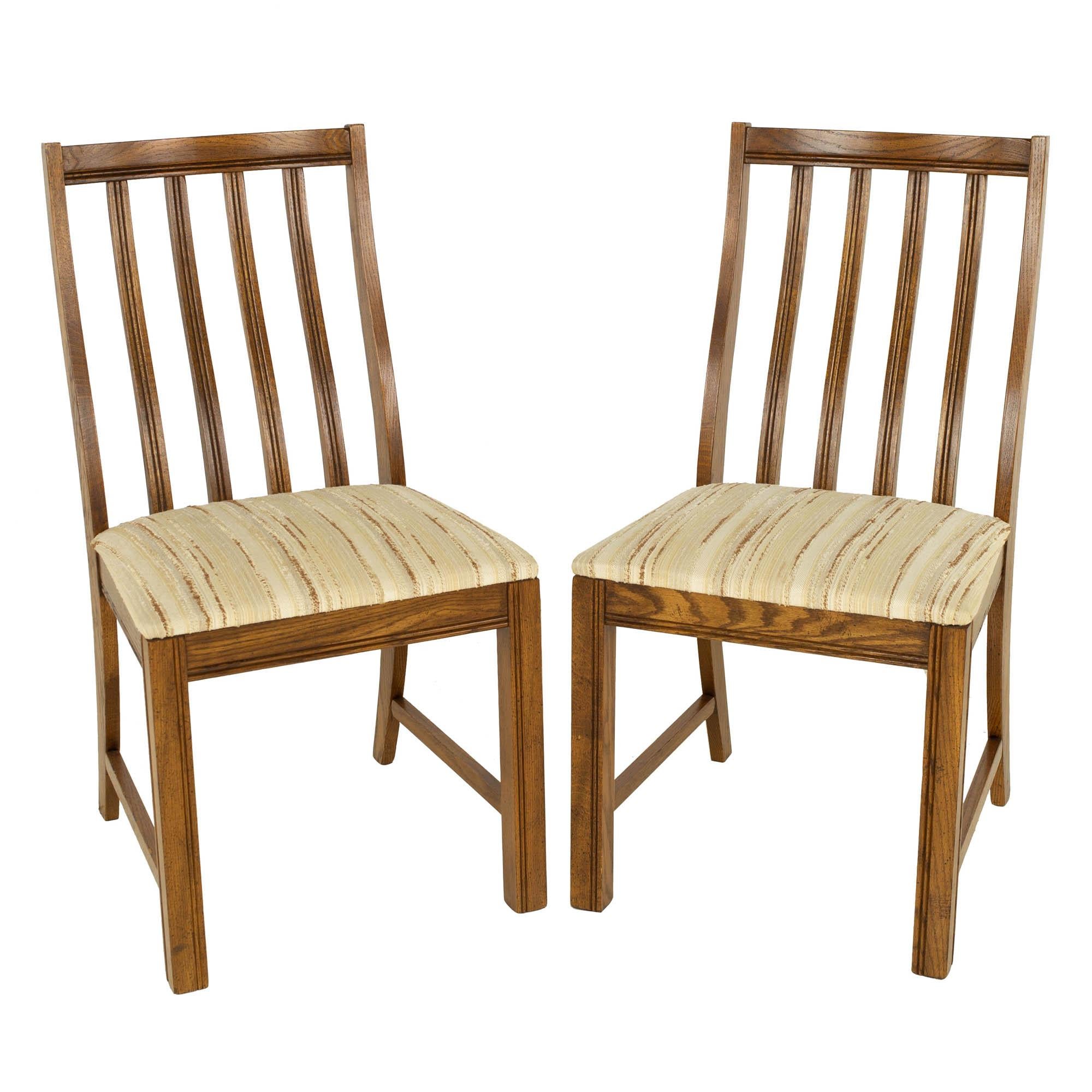 Lane First Edition Style Keller Mid Century Walnut Dining Chairs, Set of 6 In Good Condition For Sale In Countryside, IL