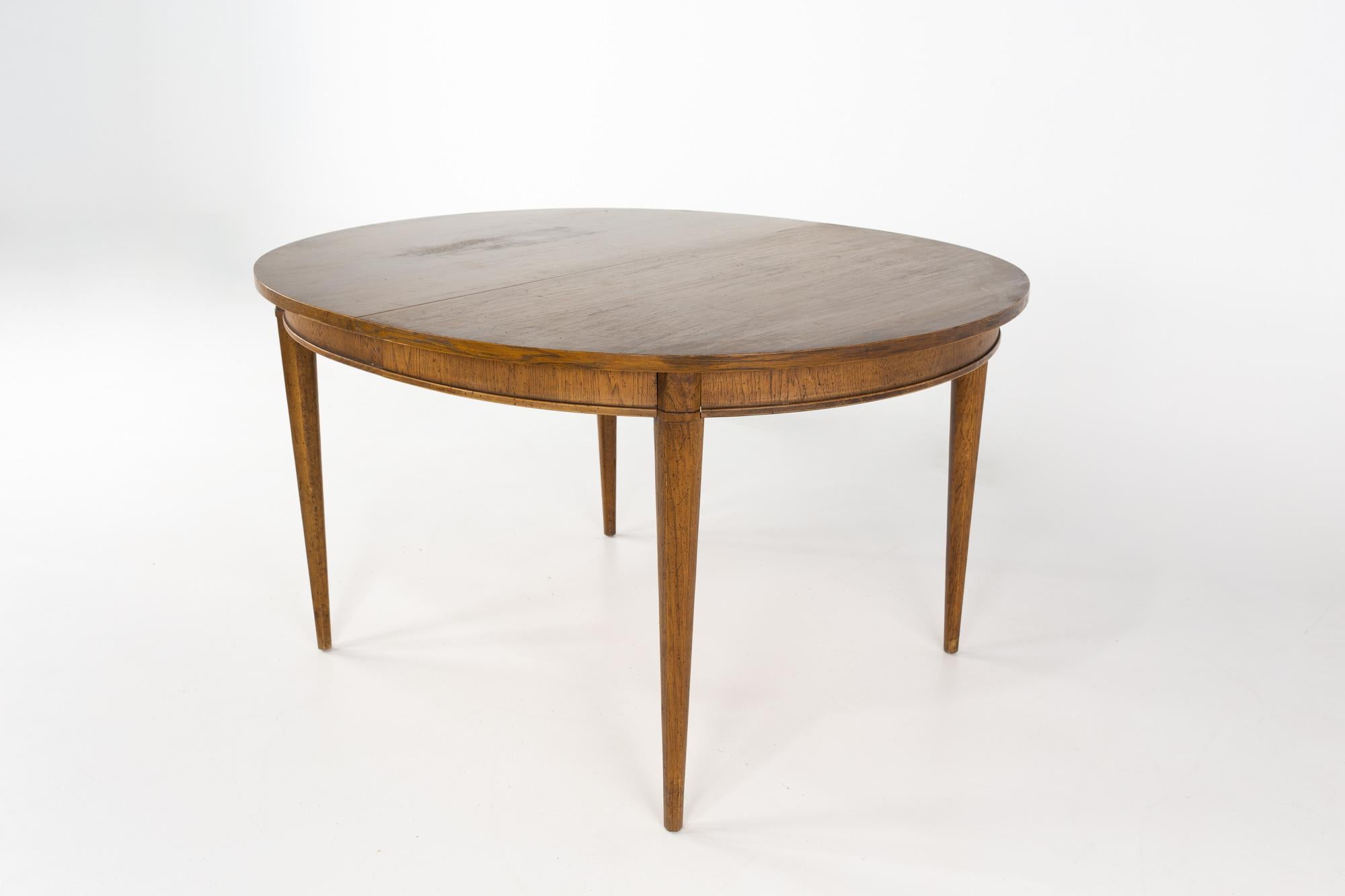 Mid-Century Modern Lane First Edition Style Mid Century Walnut Dining Table with 2 Leaves