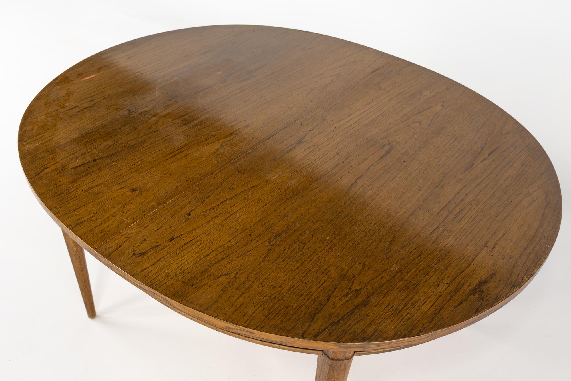 Late 20th Century Lane First Edition Style Mid Century Walnut Dining Table with 2 Leaves