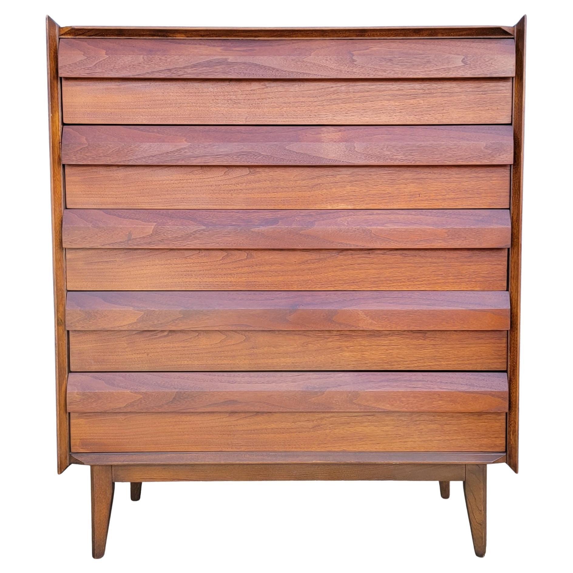 Lane First Edition Tall Dresser Mid-Century Modern Walnut, 1960s
