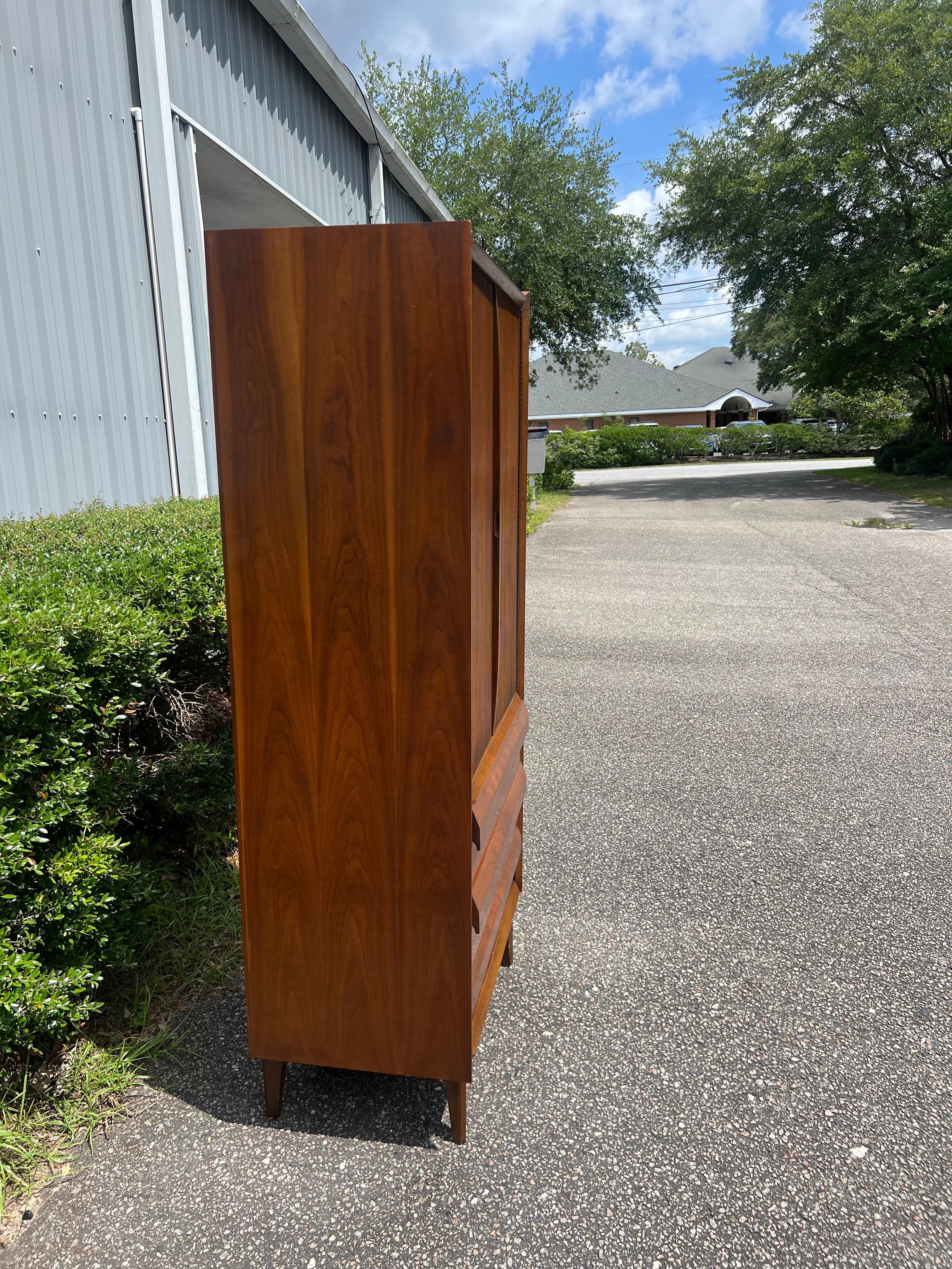 Mid-Century Modern Lane First Edition Tall Mid Century Modern Gentlemen’s Armoire Dresser C. 1960s