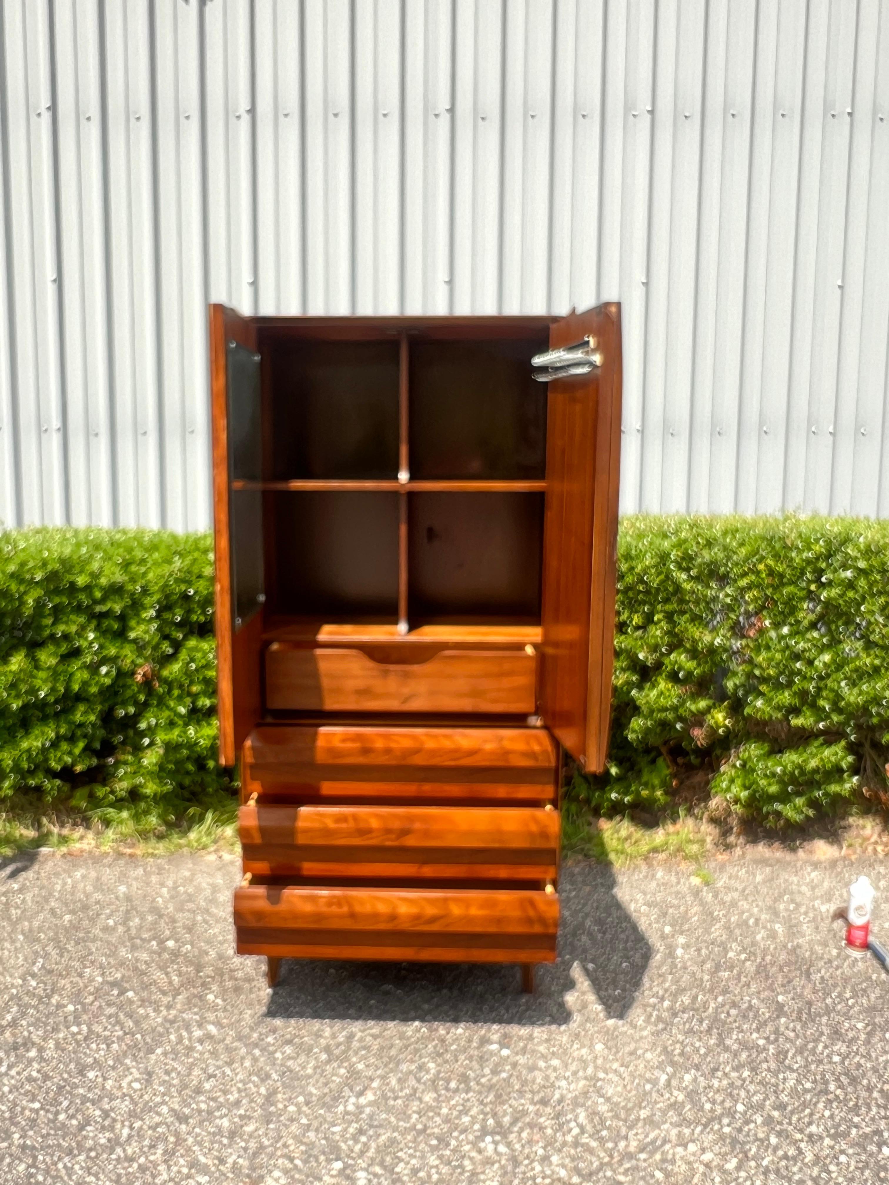 20th Century Lane First Edition Tall Mid Century Modern Gentlemen’s Armoire Dresser C. 1960s