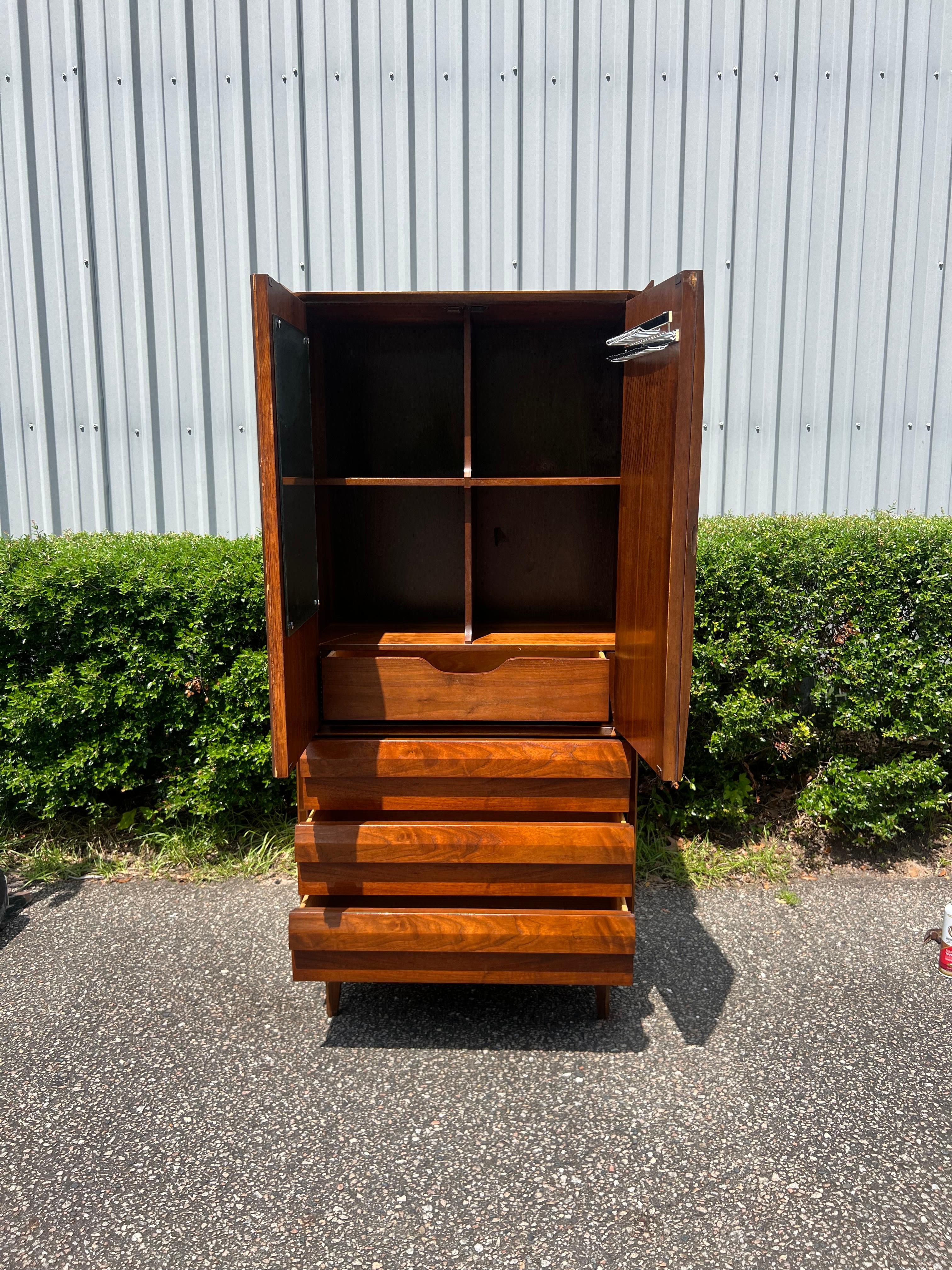 Lane First Edition Tall Mid Century Modern Gentlemen’s Armoire Dresser C. 1960s 1