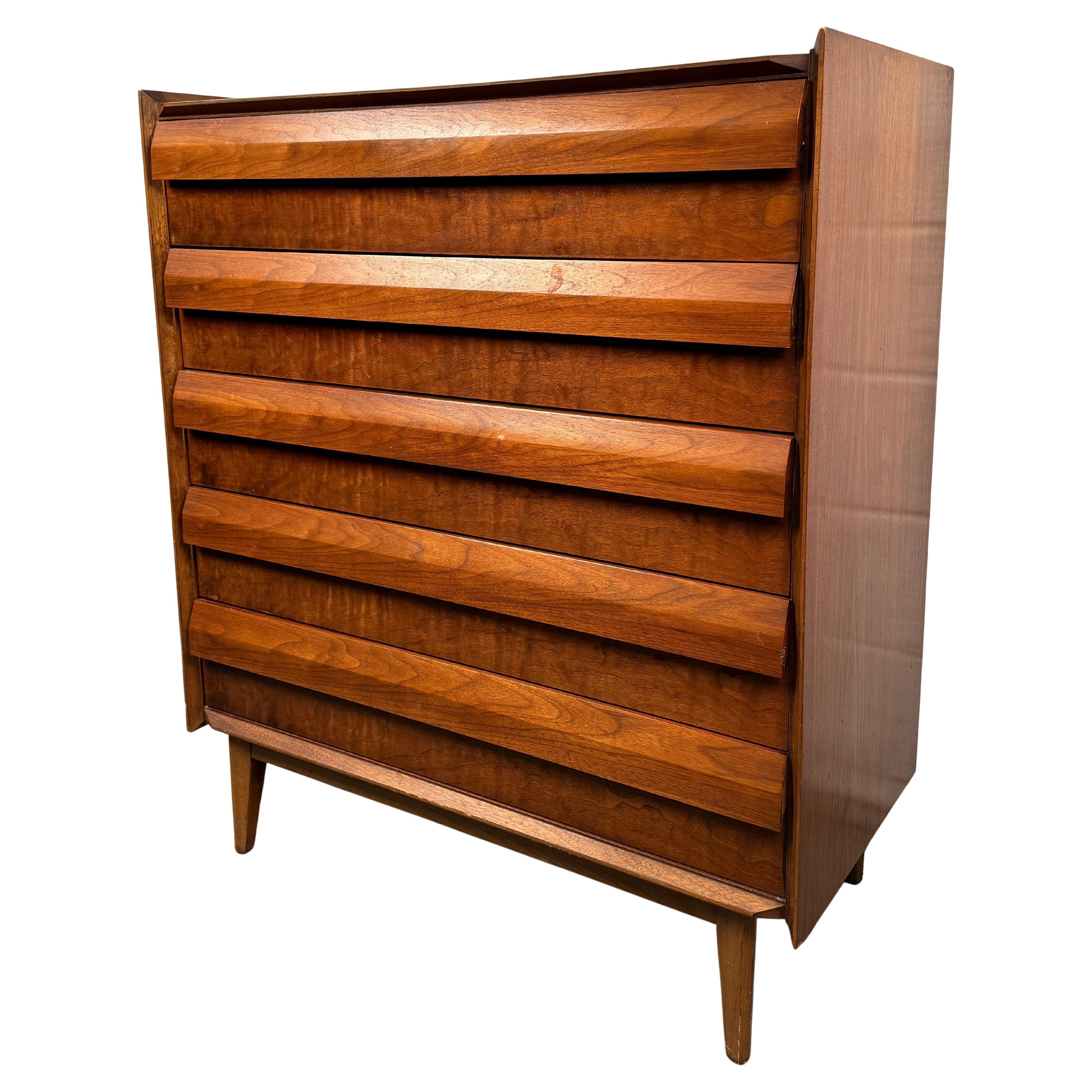 Lane "First Edition" Walnut Highboy Dresser