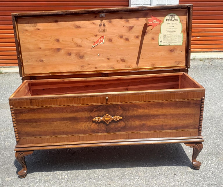 Lane Flame Mahogany with Inlays Blanket Chest with Cedar Lining at