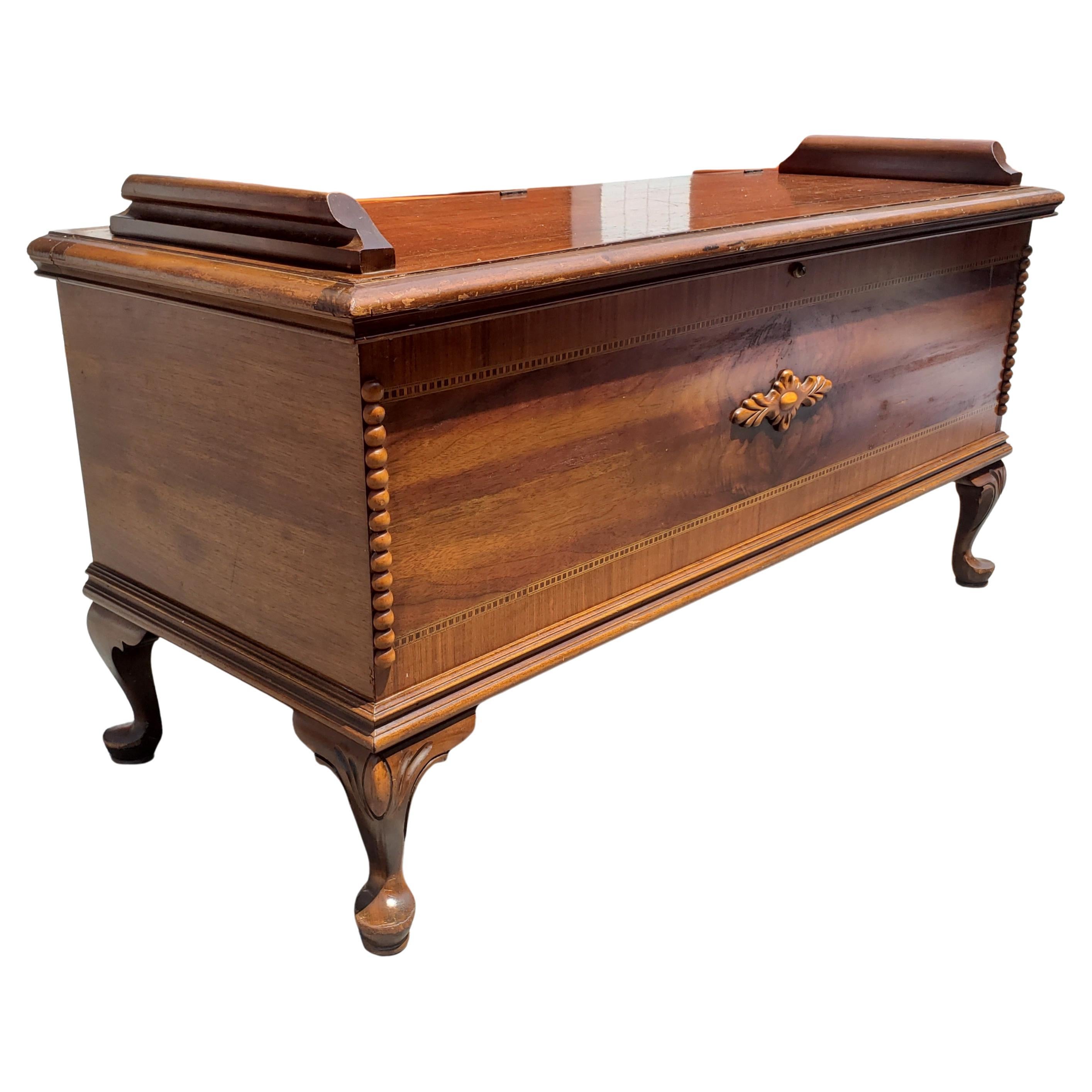 American Empire Lane Flame Mahogany with Inlays Blanket Chest with Cedar Lining