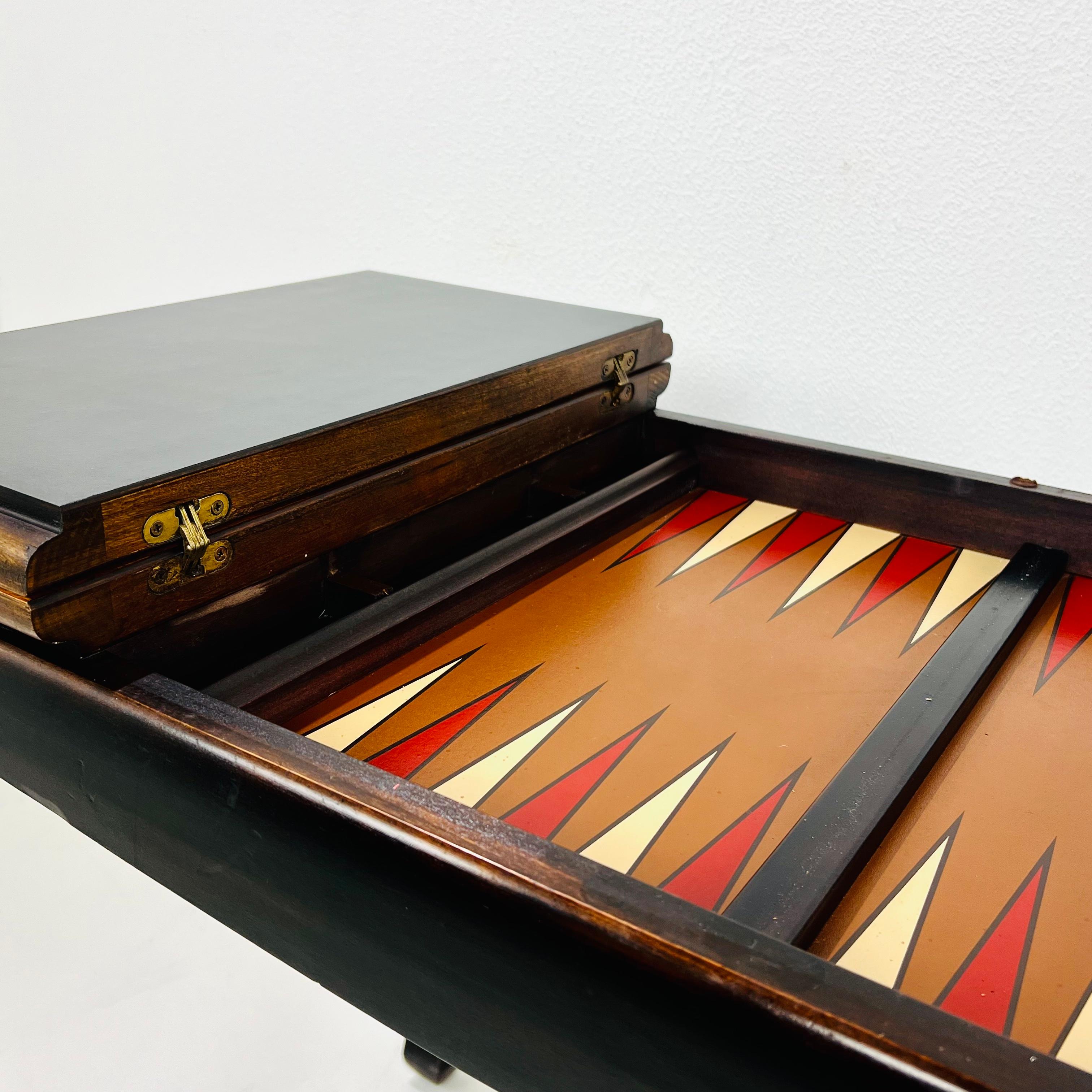 Ebonized Lane Flip Top Backgammon Table