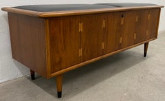 Lane Furniture "Acclaim" Cedar Lined Walnut Chest with Leather Seat, circa 1960