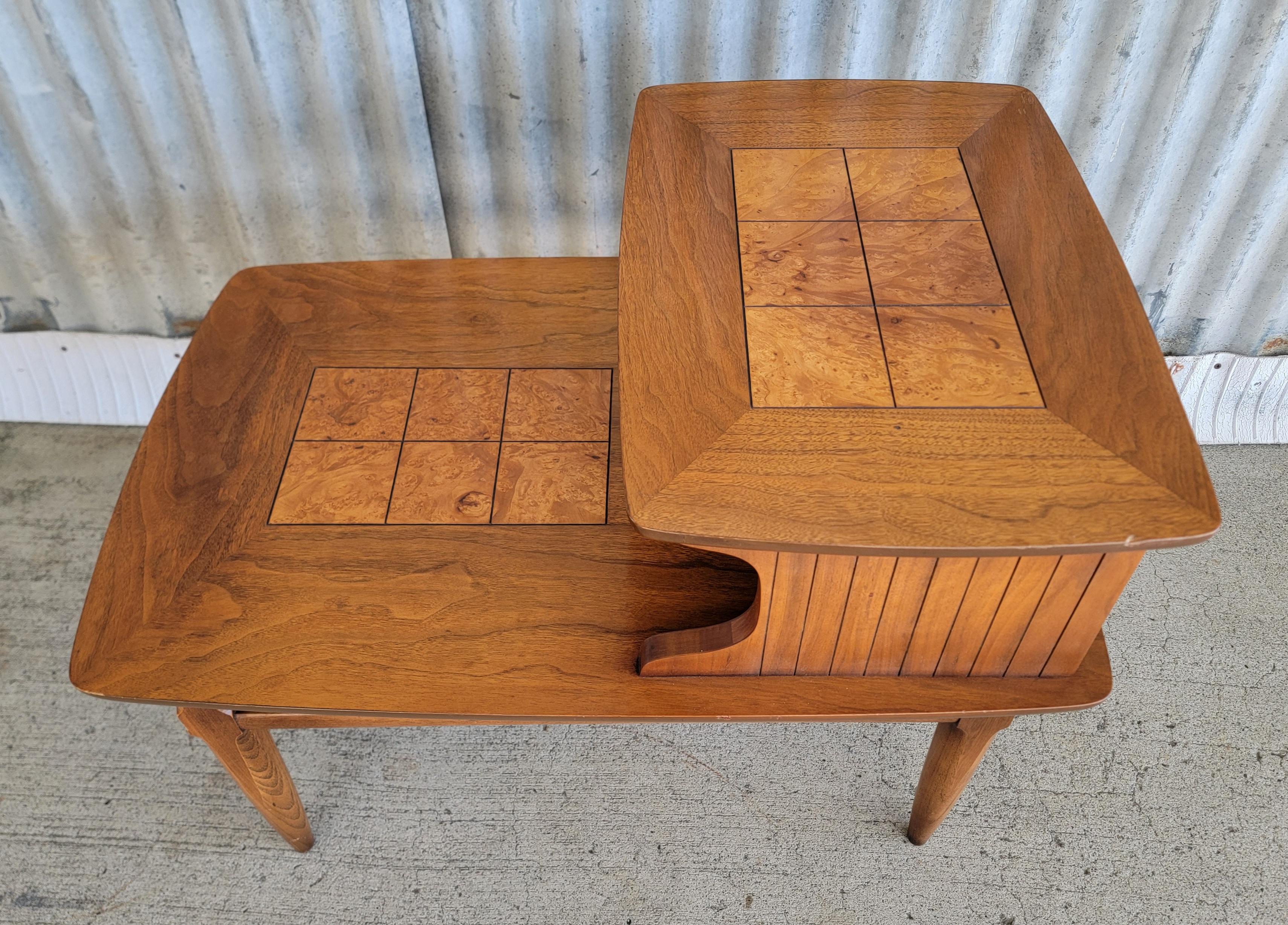 Mid-Century Modern Lane Furniture Altavista Two Tier End Table For Sale