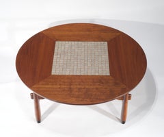 Lane Furniture Altavista, VA Walnut and Ceramic Coffee table. 1960. Refinished.