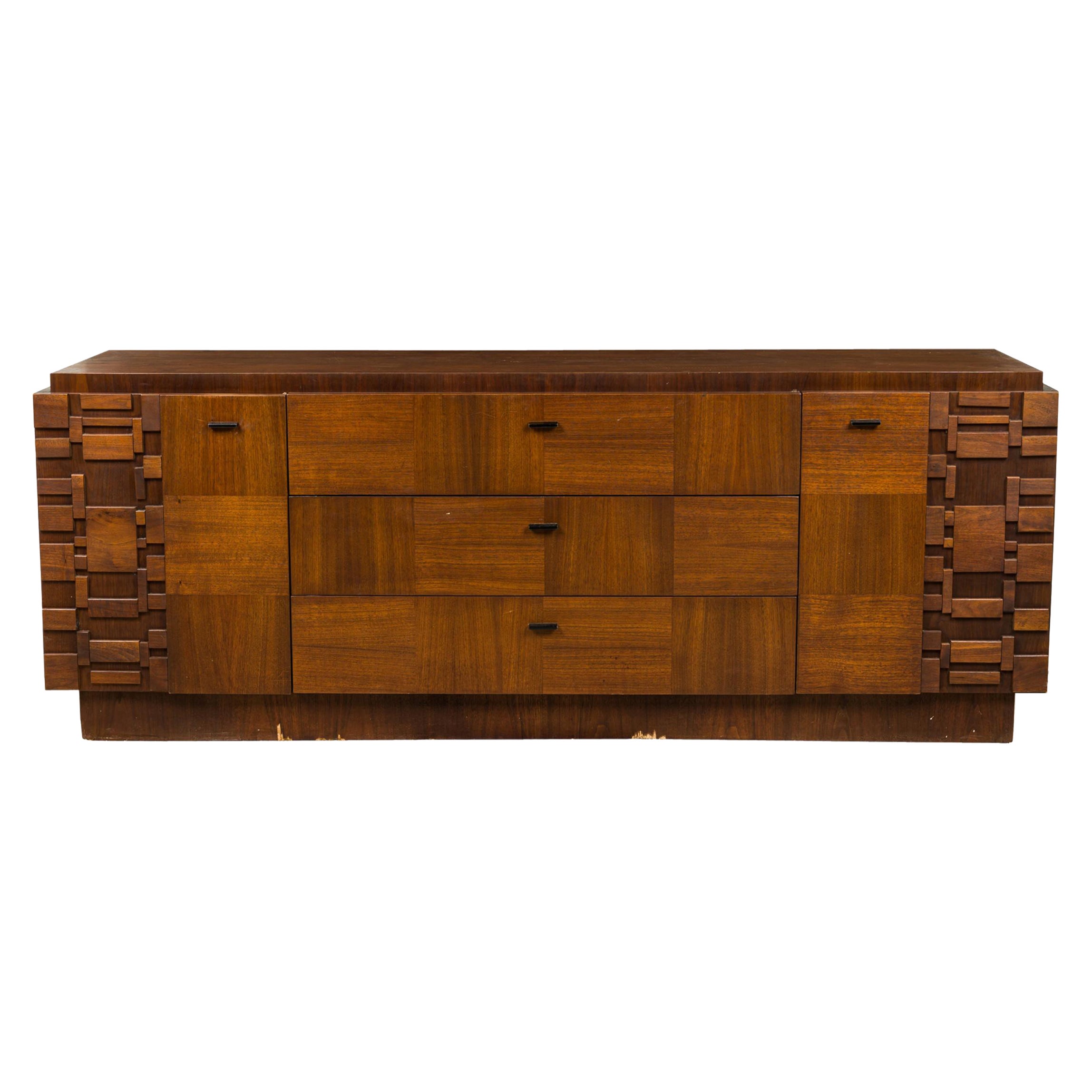 Lane Furniture Amerikanische Mahagoni-Kommode mit 9 Schubladen, Staccato Brutalismus