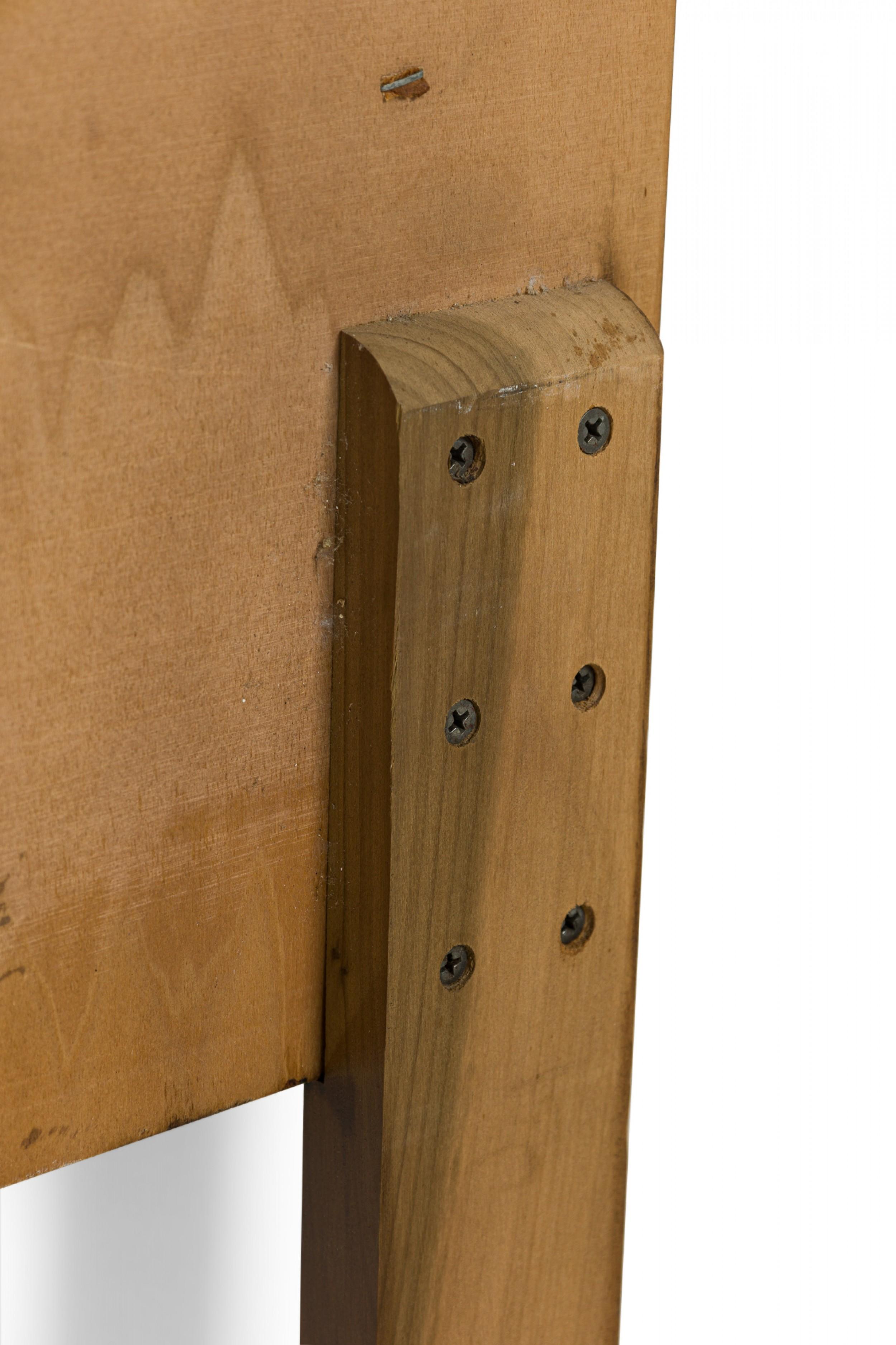 20th Century Lane Furniture American Mid-Century Cubist Blond Wood Headboard For Sale