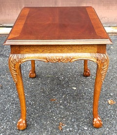 Lane Furniture Chippendale Style Banded Mahogany and Oak Side Table