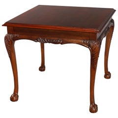 Lane Furniture Co. Chippendale Style Carved Mahogany Side Table, 20th Century