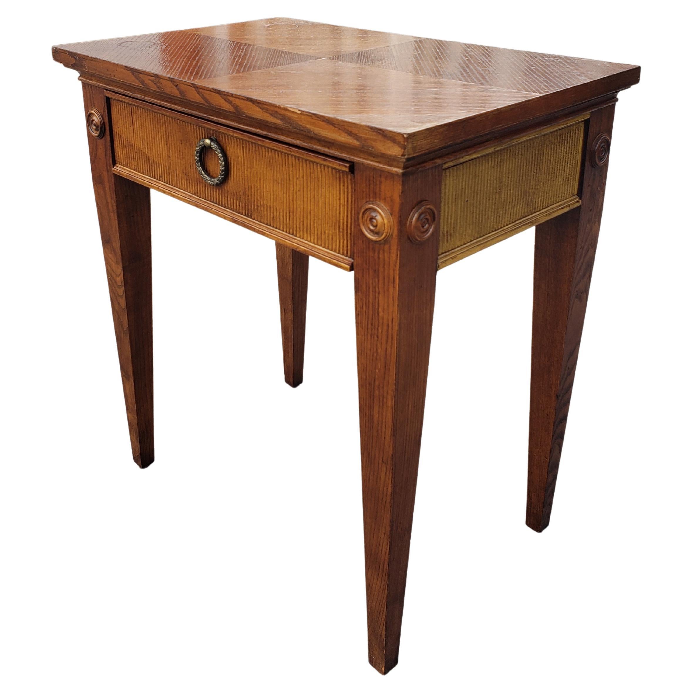 Woodwork Lane Furniture Fruitwood One-Drawer Side Table For Sale