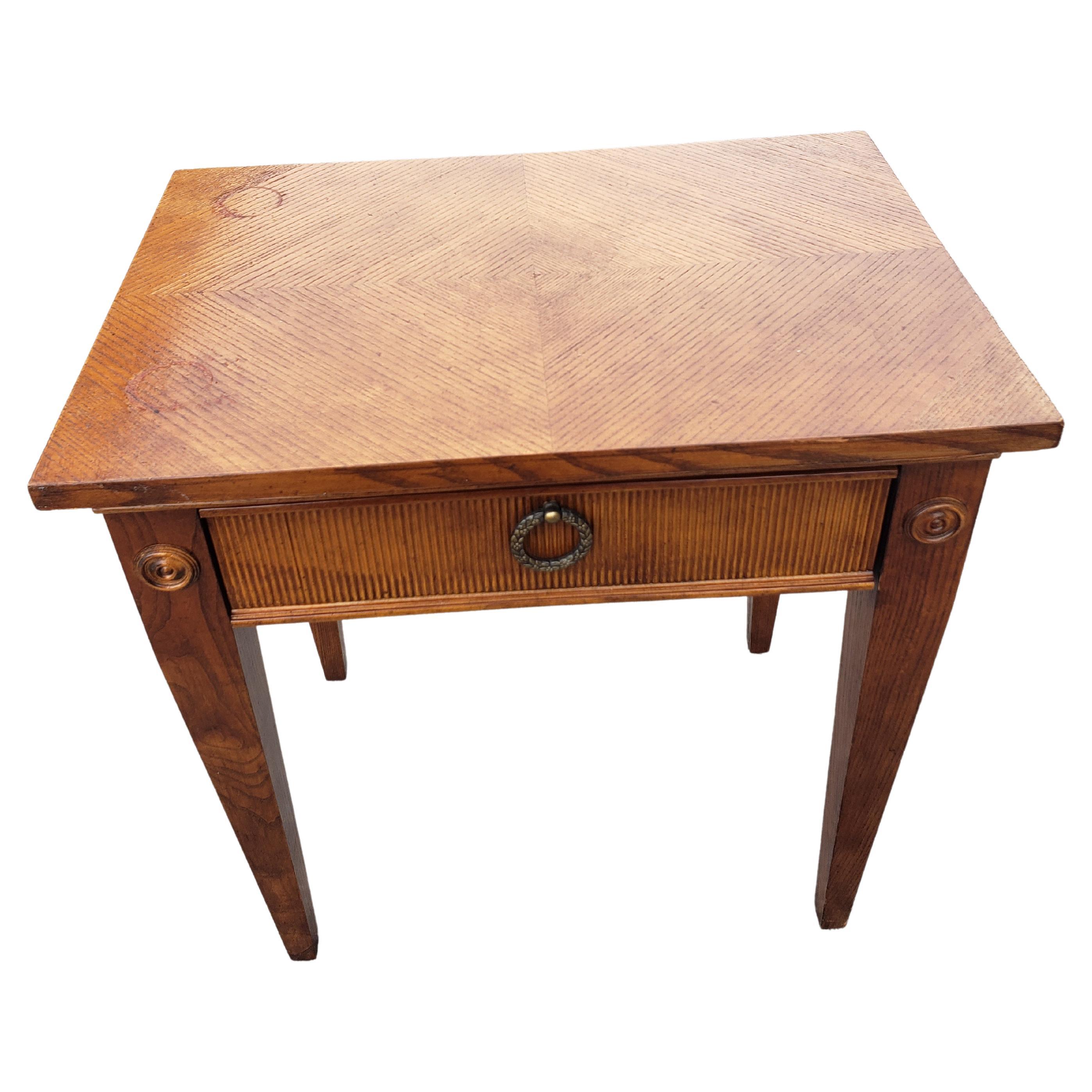 20th Century Lane Furniture Fruitwood One-Drawer Side Table For Sale