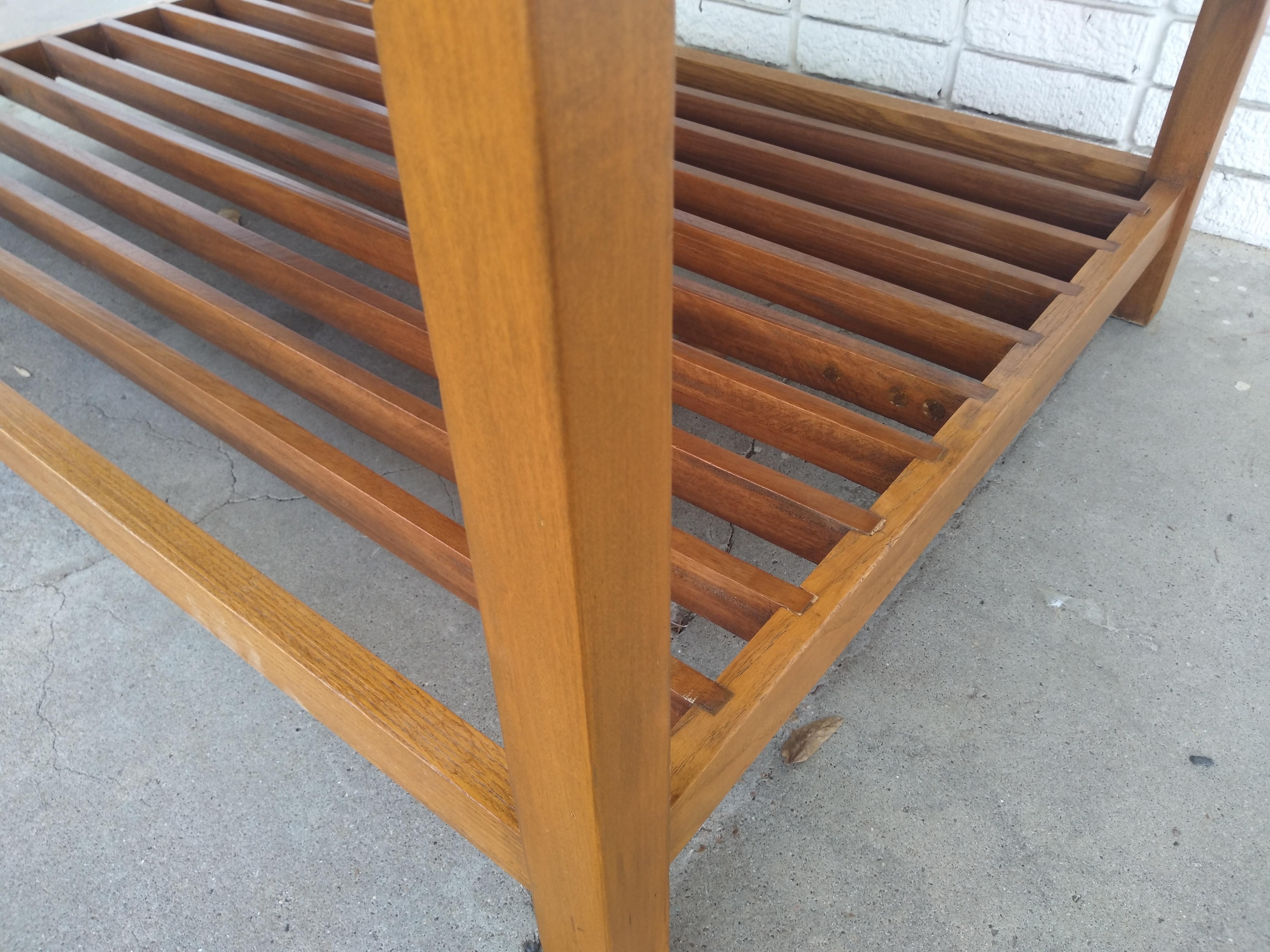 Modern Lane Furniture Maple Coffee Table w/ Slatted shelf For Sale