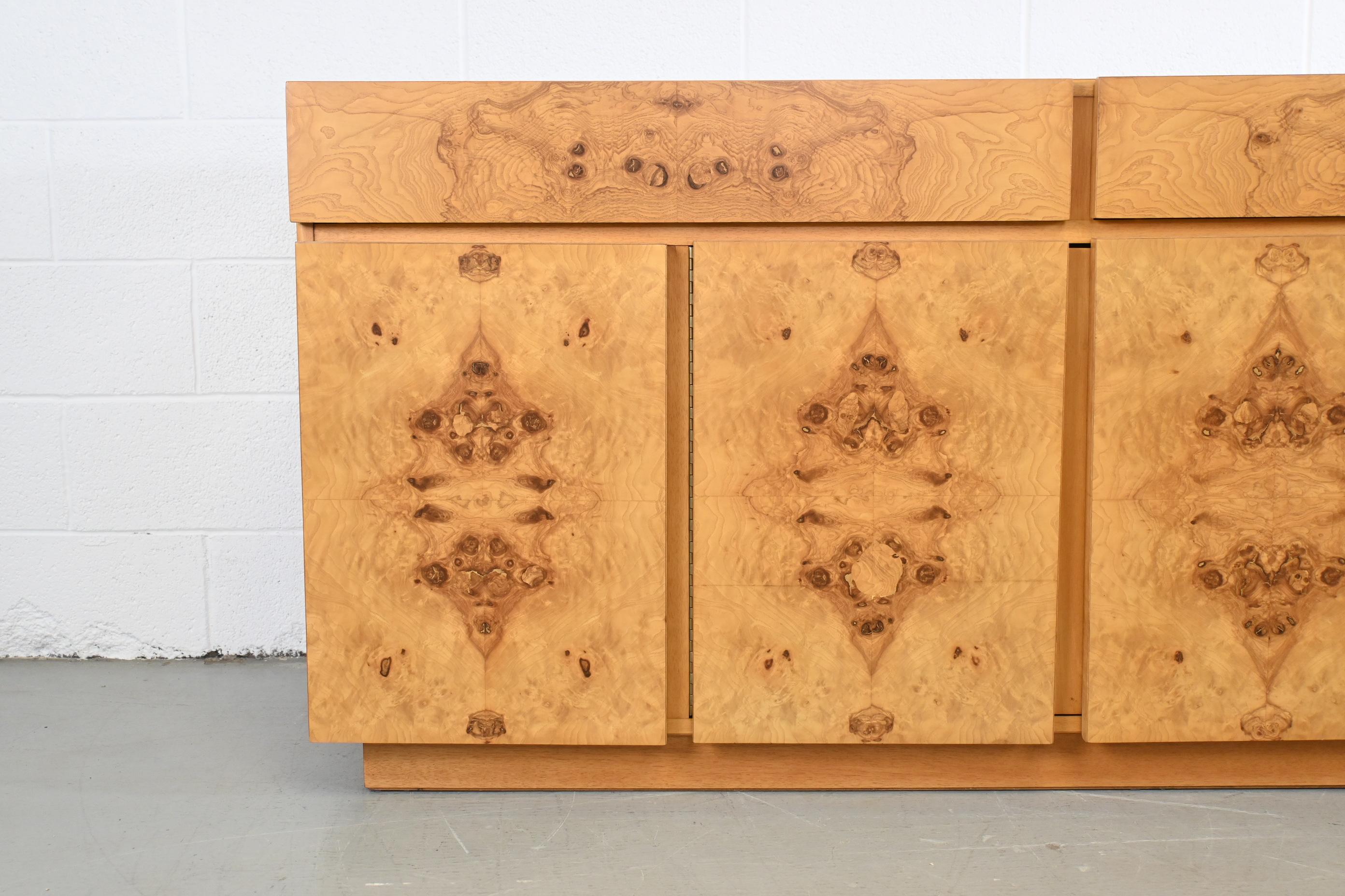 Lane Furniture Mid Century Modern Burl Wood Sideboard Credenza 1
